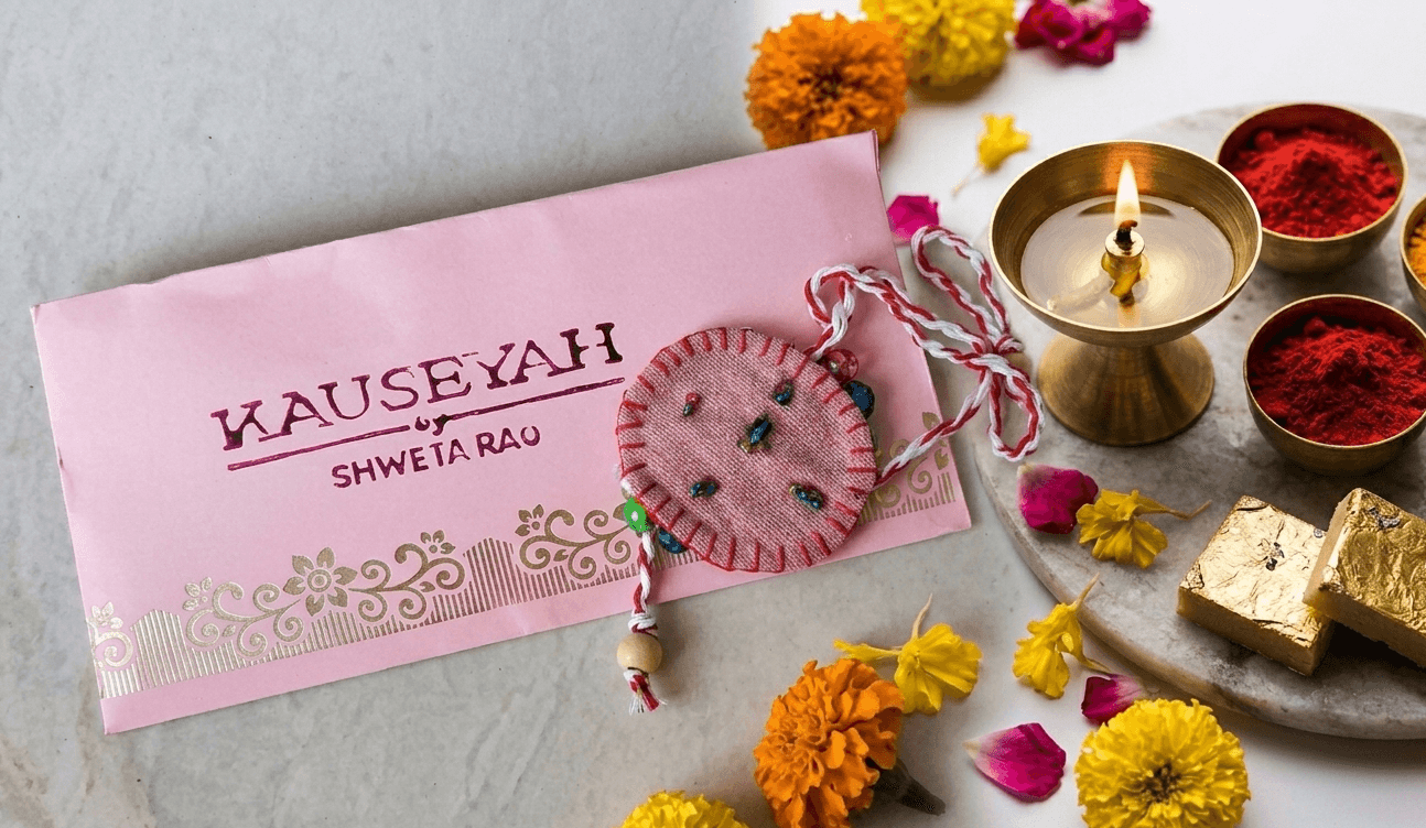 Hand-Embroidered Textile Rakhi