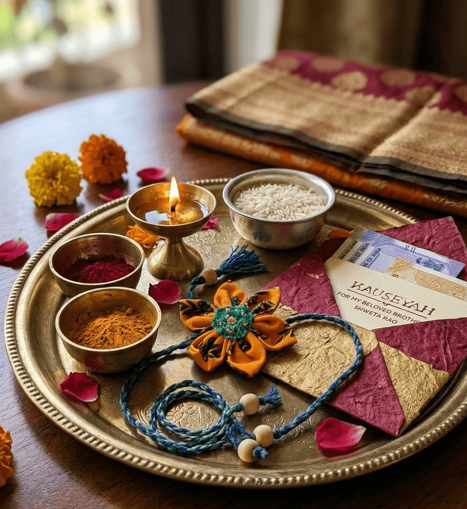 Hand-Embroidered Textile Rakhi